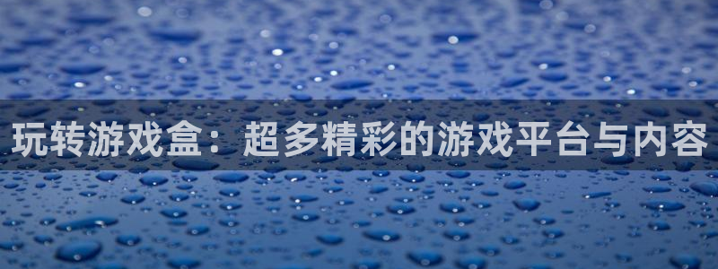 赢咖娱乐登陆地址：玩转游戏盒：超多精彩的游戏平台与内容
